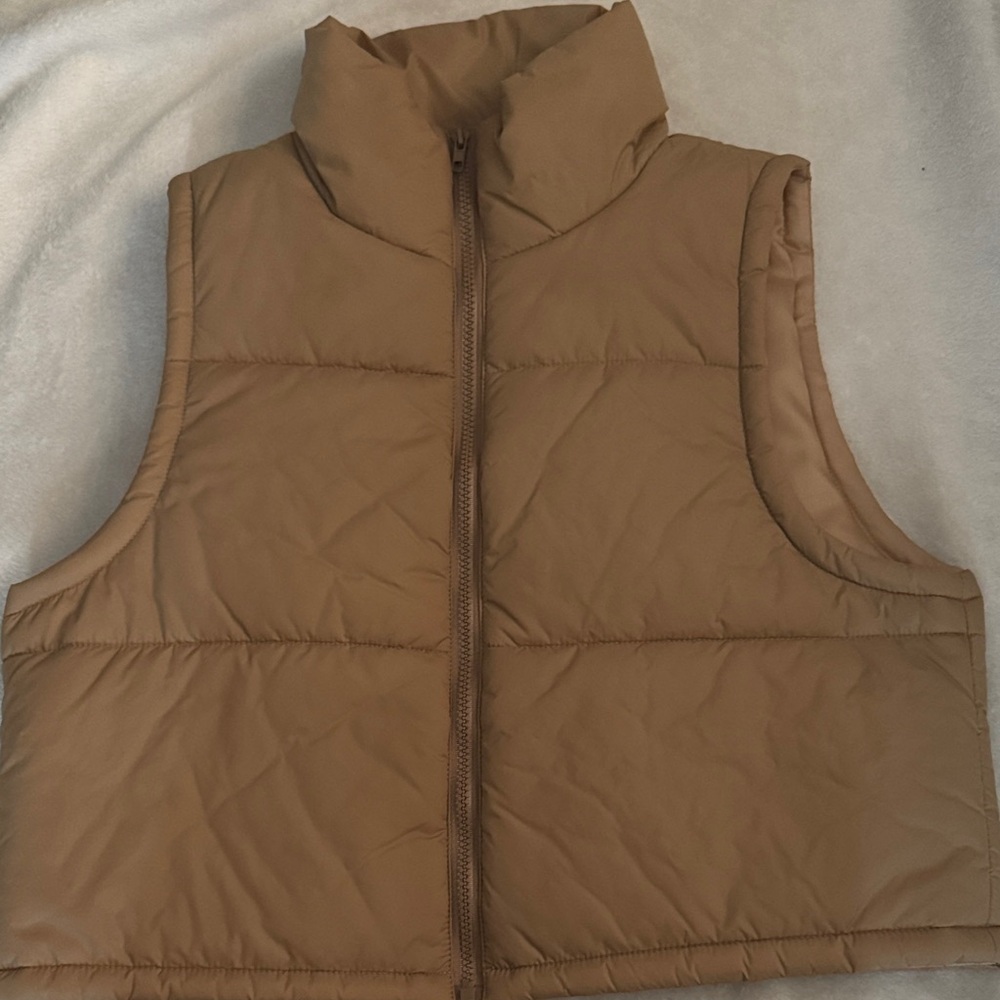 Women's Tan Puffer Vest